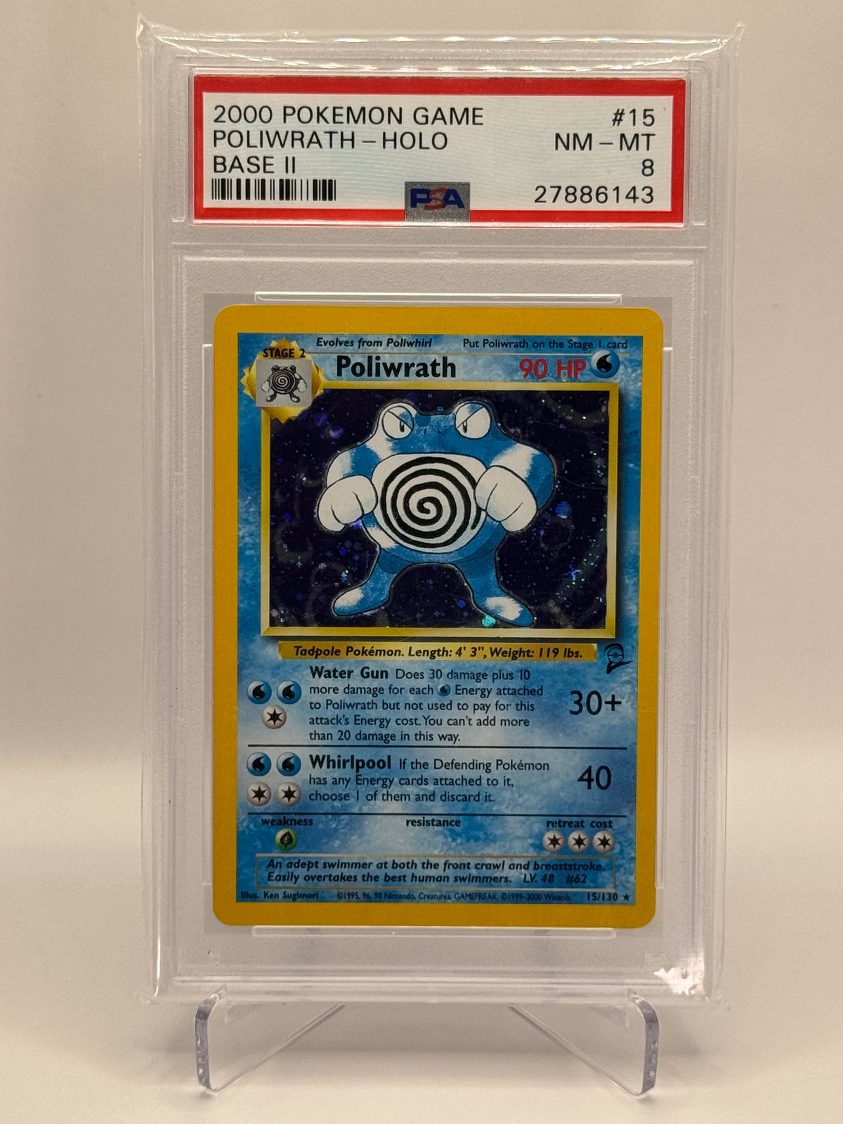 Poliwrath Holo PSA8